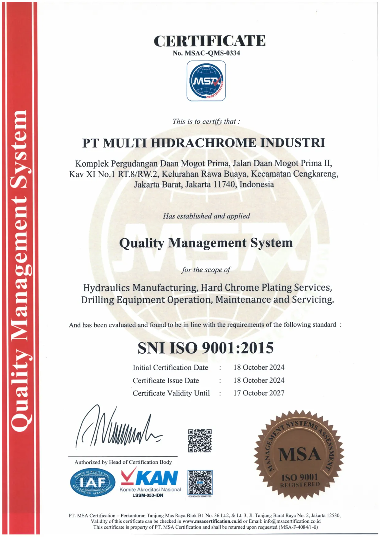 Sertifikat ISO 9001-1